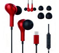 Écouteurs intra-auriculaires USB C avec câble pour Samsung Galaxy S25 S24 S23 S22 S21 Ultra A56 A36 A26 A16 A06 A55 A54 A53 A35 A34 5G Écouteurs intra-auriculaires avec microphone pour iPhone 17 16 15