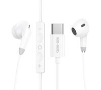 Écouteurs intra-auriculaires USB C avec micro et contrôle du volume pour Apple iPhone 17e, 16e, écouteurs filaires stéréo Hi-Fi pour iPhone 16e (2026, 2025)