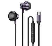 LinQ Écouteurs intra aimantés USB-C Musique et appels mains libres Gris