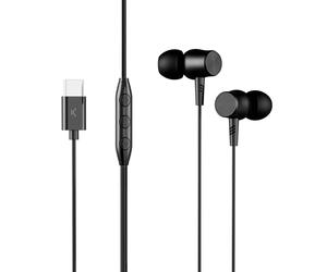 Écouteurs Intras Type C Noir avec Micro KSIX - Contrôleur Intégré, Conception Ergonomique, Légers et Portables