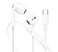 Écouteurs iPhone 16 avec câble USB C, USBC, pour iPhone 15 Plus/Pro/Max, écouteurs intra-auriculaires, HiFi stéréo avec microphone, pour iPad Pro Air Mini/Samsung S25, S24, S23, S22, Ultra A55/Pixel