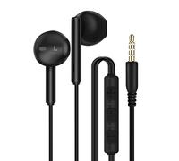 Écouteurs Jack 3,5mm Intra 1,2m Musique et Appels Mains Libres Noir