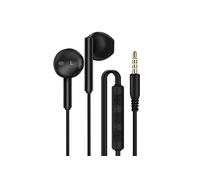 LinQ Écouteurs Jack 3,5 mm Intra – 1,2 m, Musique et appels mains libres, Noir