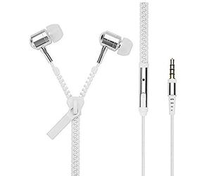 Ecouteurs Kit Mains Libres Zip Blanc pour Smartphone Samsung Galaxy S10 / A71 / A50 / A40, Huawei P30, P20, Crosscall, Blackview, Xiaomi Redmi, Honor, Apple