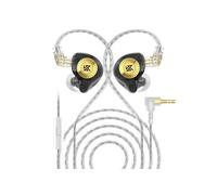 Écouteurs intra-auriculaires incurvés KZ EDX ULTRA HIFI avec microphone, noirs (sensibilité 112±1db)