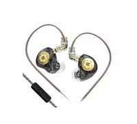 Ecouteurs KZ01 filaires pour le sport avec basses stéréo HIFI et microphone - noir