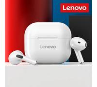 Écouteurs Lenovo LP40 TWS sans fil Bluetooth 5.0, écouteurs intra-auriculaires avec basses, contrôle tactile, stéréo, réduction du bruit, longue autonomie, 230 mAh noir