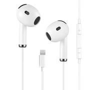 Écouteurs Lightning avec câble, certifiés Apple MFi pour iPhone 14/14 Plus/13/12/11/8/7 X Pro Max, écouteurs intra-auriculaires HiFi audio stéréo