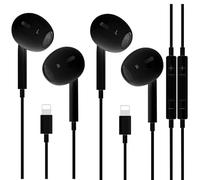 Écouteurs Lightning avec câble Lightning pour Apple iPhone 14/14 Plus/13/12/11/8/7 X Pro Max, [Certifié MFi] Écouteurs intra-auriculaires HiFi Audio Stéréo (2, Noir)