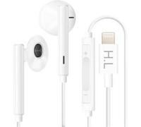 Ecouteurs Lightning pour iPhone Microphone Boutons de Commande Blanc