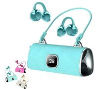 Écouteurs Lilyrhyme, Casque sans Fil à Clip Tendance, Nouveaux écouteurs Bluetooth Ouverts Style Sac à Main avec écran LED for Le Sport, Les Voyages et Les déplacements.(Blue)