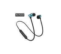 Écouteurs magnétiques sans fil Bluetooth, réduction de bruit avec micro, compatibles avec Huawei, Xiaomi et Samsung, avec étui - Bleu