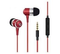 Ecouteurs metal pour "iphone 13 pro max" avec micro et telecommande reglage son kit main libre intra auriculaire universel (rouge) Rouge G