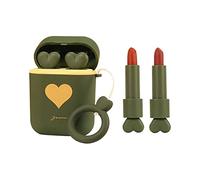 écouteurs mignons Rouges à lèvres Ensemble de porte-clés et de rouge à lèvres,Rouge à lèvres 2 en 1 longue tenue,mini gloss liquide velours mat antiadhésif femmes filles,1 pièce (E)