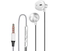 Écouteurs Nylon Tressé Intra-auriculaires Jack 3.5mm Kit mains libres Blanc
