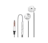 Ecouteurs Nylon Tressé Intra-auriculaires Jack 3.5mm Kit mains libres Blanc