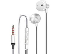 Écouteurs Nylon Tressé Intra-auriculaires Jack 3.5mm Kit mains libres Blanc