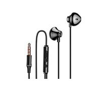 Écouteurs Nylon Tressé Intra-auriculaires Jack 3.5mm Kit mains libres Noir