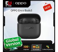 Écouteurs OPPO Enco Buds3 sans fil Bluetooth 5.4, batterie d'une autonomie de 48 heures, réduction du bruit par IA, diaphragme de 12,4 mm, IP55, faible latence de 94 ms, commande tactile, son 3D White
