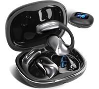 Écouteurs Ouverts Avec Écran Tactile, Conduction Osseuse, Écouteurs Sans Fil Bluetooth 5.4, 68 H D'Autonomie Avec Boîtier De Charge, Sur Casque Avec Crochet D'Oreille En Silicone, [J1461]