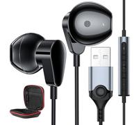 Écouteurs PC Léger Casque USB A avec Câble 2,3M Microphone pour Jeux Vidéo