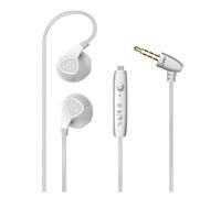 Ecouteurs Plat pour Samsung Galaxy S21 Ultra Smartphone avec Micro Reglage Kit Main Libre Casque Universel Prise Jack (Blanc)