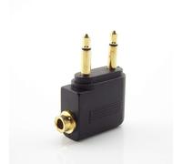 Écouteurs pour avion, 3.5mm, convertisseur Audio Mono, prise de voyage, adaptateur de séparation, plaqué Nickel or