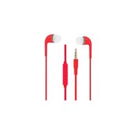 Écouteurs pour Doro8080 : son haute qualité, embouts en silicone ultra-confortables, contrôle du volume et microphone - Rouge