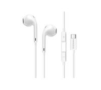 Mayaxess Écouteurs pour iPhone 17 Pro Filaires USB-C avec Micro intégré Blanc