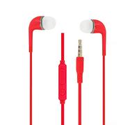 Écouteurs pour Samsung Galaxy A03s Haute Qualité Audio Intra-Auriculaires en Silicone Ultra Confort Isolant Le Bruit avec contrôle du Volume et Microphone - Rouge