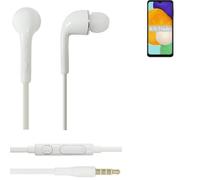 Ecouteurs pour Samsung Galaxy A13 5G avec microphone et contrôle du volume blanc