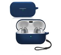 Écouteurs pour Technics EAH-AZ100&EAH-AZ100E-S&EAH-AZ100E-K, étui en silicone souple avec cordon - Étanche, résistant aux chocs et aux rayures, bleu
