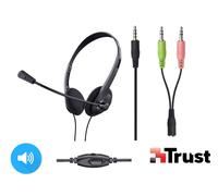 Écouteurs pour Vidéo Chat Lire PC Portable Smartphone Avec Contrôle Volume Trust