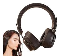 Écouteurs rétro - 16,7 cm - Casque rétro pour basses profondes - Audio clair avec ajustement réglable - Casque stéréo pour les voyages et les études - Noir classique - Portable