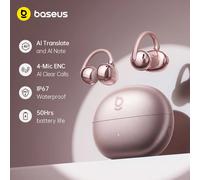Écouteurs sans fil à clip ouvert Baseus Bowie MC2 S Bluetooth 6.0, confortables pour le sport, avec 4 micros pour appels clairs et traduction IA Rose Gold