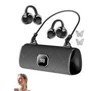 Écouteurs Sans Fil à Clipser La Mode, Oreillettes Ouvertes Avec Boucle D'oreille Amovible, Design Papillon, Affichage Numérique LED, Bluetooth 6.0, Autonomie De 50 Heures, Ajustement Parfait(Noir)