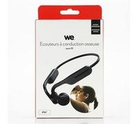 WE Ecouteurs sans Fil à la Conduction osseuse, IP56 (Protégé Contre Les Jets d'eau), BT V5.0, Batterie Rechargeable, autonomie 6h, rechargé par Port USB-c, Noir