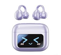 Écouteurs sans fil à oreilles ouvertes, hybrides avec son HiFi antibruit, confortables pour les jeux, écouteurs Bluetooth 5.3 (violet standard)