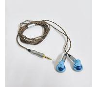 Écouteurs sans fil avec connecteur MMCX, pilote de 14,2 mm, câble plaqué argent, jack 3,5 mm, son HiFi, léger et compact pour le sommeil et les voyages, bleu (MIC)