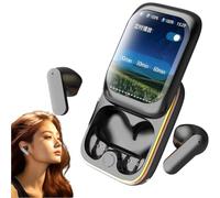 Écouteurs sans fil avec écran - Écouteurs audio HD intelligents | Curseur de l'oreillette sans fil, écouteurs avec écran tactile couleur, écouteurs en AAR avec annulation