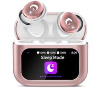 Écouteurs sans fil avec écran tactile intelligent, mini écouteurs de sommeil 2026 Bluetooth 5.4 avec micro antibruit, 48 heures de lecture, son stéréo Hi-Fi, 5 modes d'égalisation/étanchéité IP7, rose
