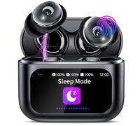 Écouteurs sans fil avec écran tactile intelligent, mini écouteurs de sommeil 2026 Bluetooth 5.4 avec micro antibruit, 48 heures de lecture, son stéréo Hi-Fi, 5 modes d'égalisation/étanchéité IP7, noir
