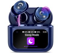 Écouteurs sans fil avec écran tactile intelligent, mini écouteurs de sommeil 2026 Bluetooth 5.4 avec micro antibruit, 48 heures de lecture, son stéréo Hi-Fi, 5 modes d'égalisation/étanchéité IP7, bleu