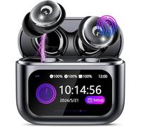 Écouteurs sans fil avec écran tactile intelligent, mini écouteurs de sommeil 2026 Bluetooth 5.4 avec micro antibruit, 48 heures de lecture, son stéréo Hi-Fi, 5 modes d'égalisation/étanchéité IP7, noir