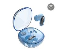 Mars Gaming MHIB2, Écouteurs Bluetooth 5.4, Son Immersif, Design Ergonomique Semi-Transparent et Ultra-Compact, 24 Heures d'Autonomie, Écouteurs sans Fil avec Boîtier et Indicateur LED, Bleu