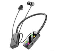 Écouteurs sans fil avec suppression du bruit, BT5.4 - Casque de streaming en direct avec écran pour l'édition audio, 22 heures d'autonomie, design portable ABS (noir)
