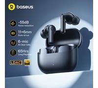 Écouteurs sans fil Baseus Bass EP10 Ultra - Réduction de bruit de -55 dB, 65 heures d'autonomie, Bluetooth 6.0, 6 micros, appels clairs avec IA White