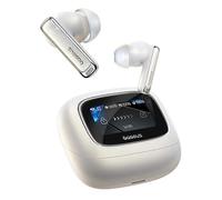 écouteurs sans fil BASEUS Bowie M2s (blancs) avec réduction de bruit et compatibilité Bluetooth TWS.