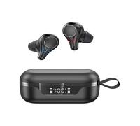 écouteurs sans fil Bluetooth 5.0 avec son stéréo 3D haute fidélité, micro intégré, étui de chargement