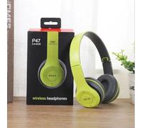 Écouteurs sans fil Bluetooth 5.0 pour filles,casque pliable avec micro,adaptateur USB pour iPhone,jeu TV - Type P47 Green